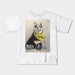 Dog in Bluebonnets Kids T-Shirt